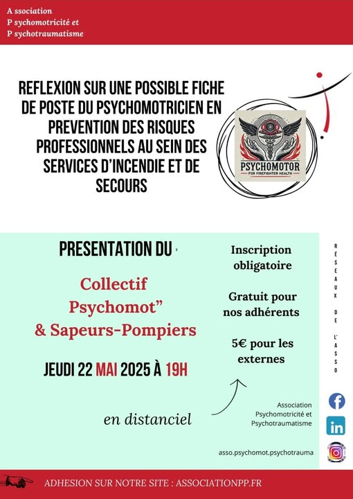 Réflexion sur une possible fiche de poste du psychomotricien en prévention des risques professionnels au sein des services d'incendie et de secours - Collectif Psychomot & Sapeurs-Pompiers